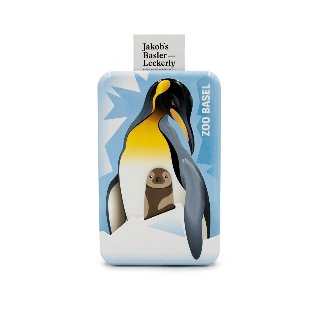 Königspinguin-Dose mit Ausziehmechanismus