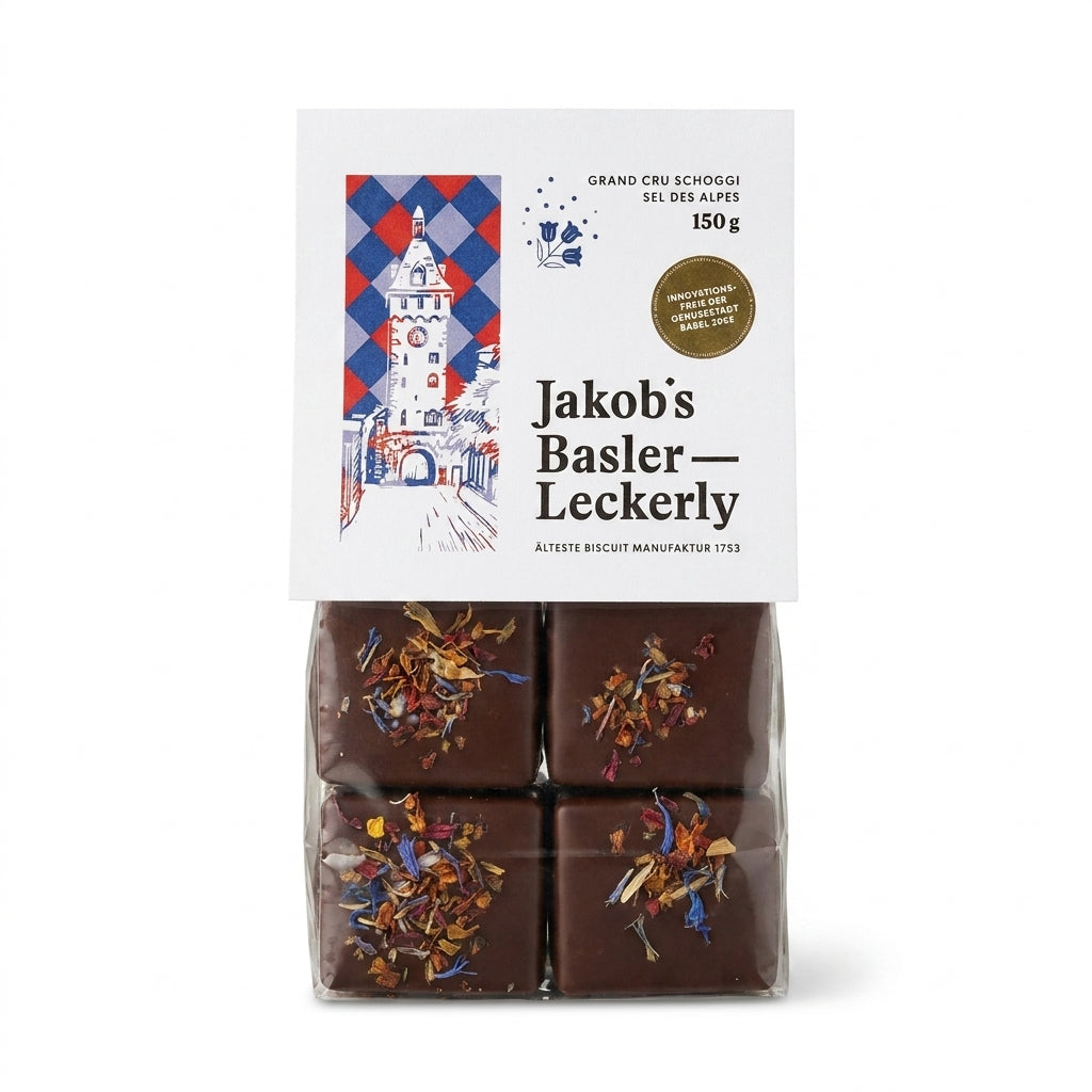 Grand Cru Schoggi Läckerli mit SEL DES ALPES