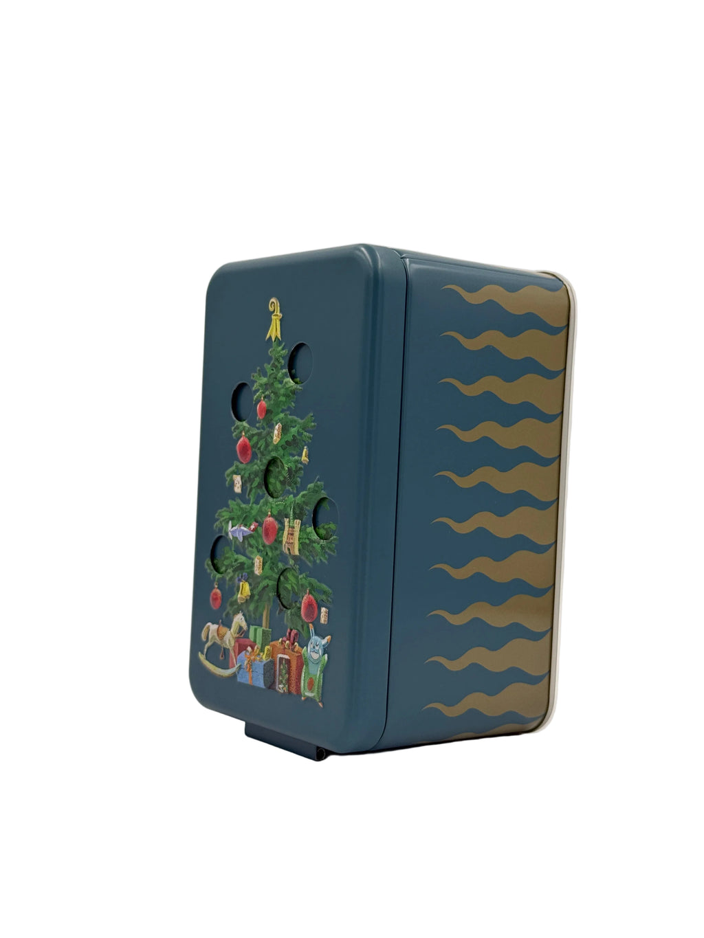 Weihnachtsbaum-Dose Gold mit Überraschungseffekt