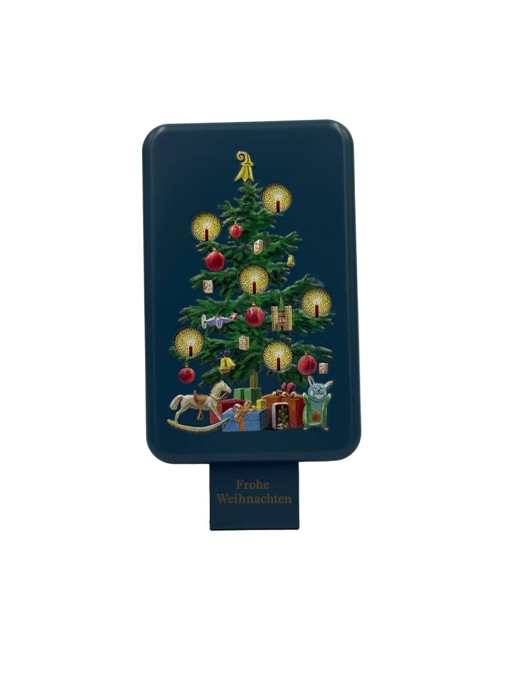 Weihnachtsbaum-Dose Gold mit Überraschungseffekt