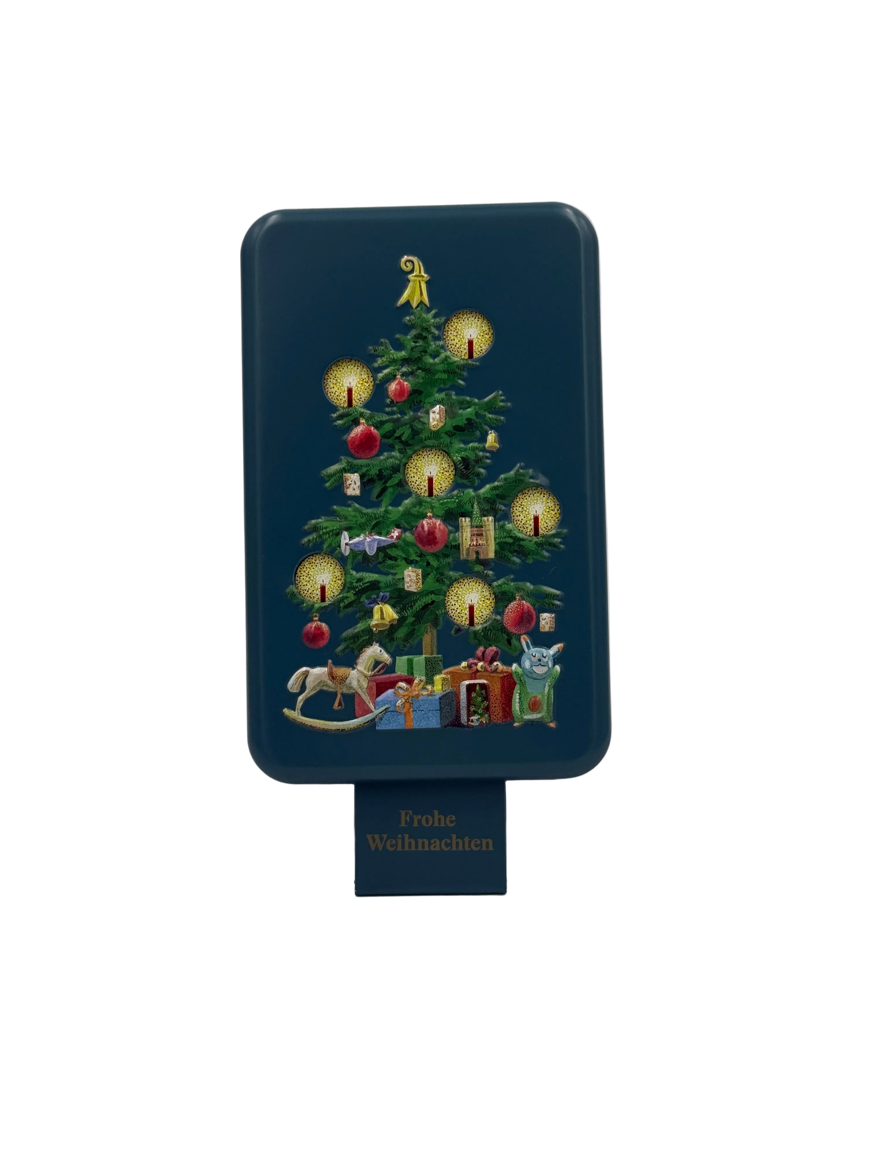 Weihnachtsbaum-Dose Gold mit Überraschungseffekt